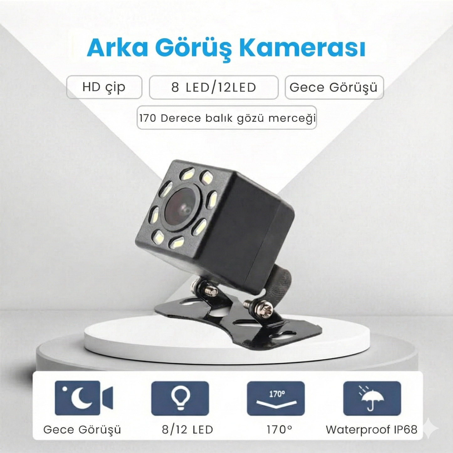 Ekranlı Carplay Apple Android Uyumlu 10.2 inç 4K Görüntü Arka/Ön Görüş Kameralı Araç Ekranı